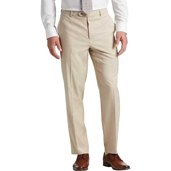 Pronto Uomo Men's Modern Fit Suit Pants Tan Sharkskin - Size: 30W x 30L - Only Available at Men's Wearhouse TMW3XPH30005
