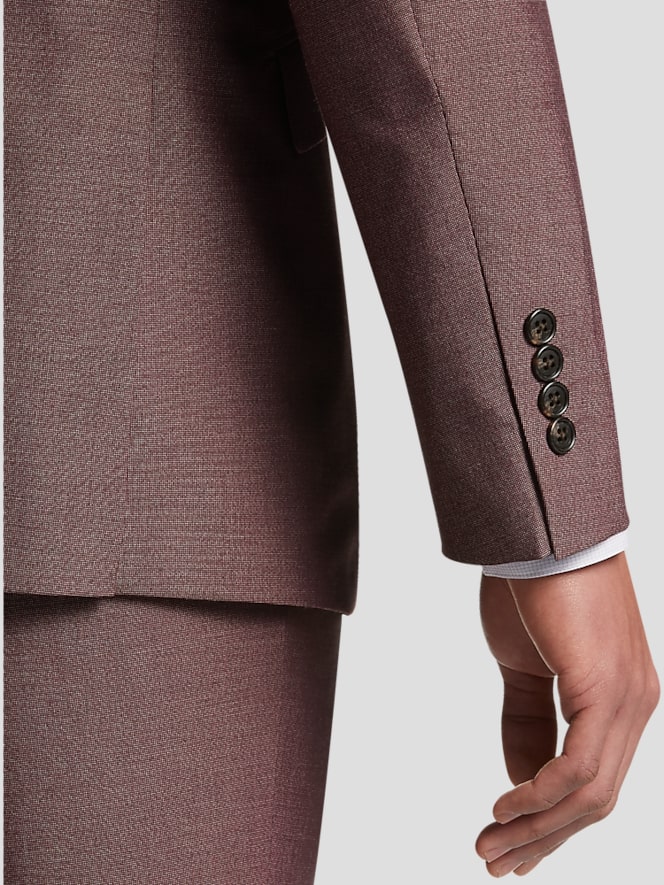 Wilke-Rodriguez Slim Fit 32 inch Pre-hemmed Suit, Wine Tic - Image 2 of 5