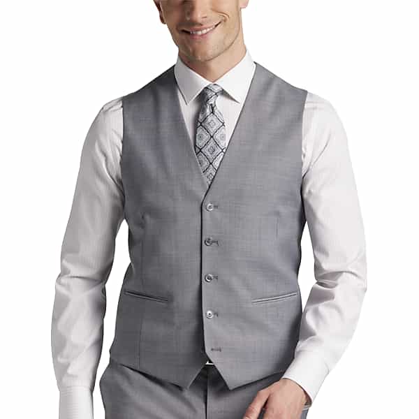 JOE Joseph Abboud Slim Fit Men's Suit Separates Vest Med Gray Solid - Size: XL