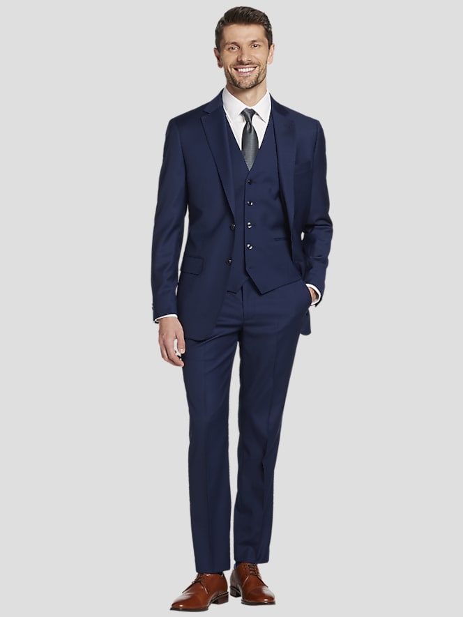 JOE Joseph Abboud Slim Fit Premium Wool Blend Suit Jacket, Blue/Postman - Image 7 of 9