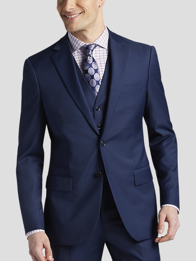 JOE Joseph Abboud Slim Fit Premium Wool Blend Suit Jacket, Blue/Postman - Image 8 of 9