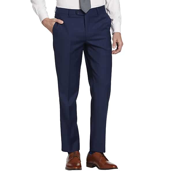 JOE Joseph Abboud Slim Fit Wool Blend Men's Suit Pants Blue/Postman - Size: 52W x 32L TMW3XWH52T14