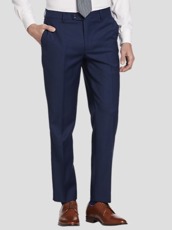 navy blue dress pants outfit mens Off Shoulder Navy Blue Tulle Long Evening Prom Dresses, A-line Prom Dr –  MarryLover main image 1