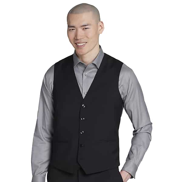 JOE Joseph Abboud Slim Fit Wool Blend Men's Suit Vest Black Solid - Size: 2XLT TMW3XT52XT02