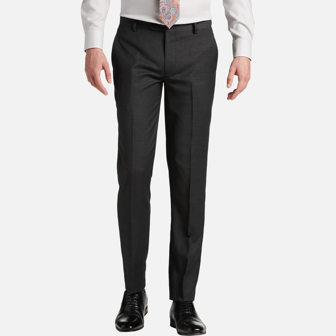 Charcoal Grey Slim Fit Pants for Men