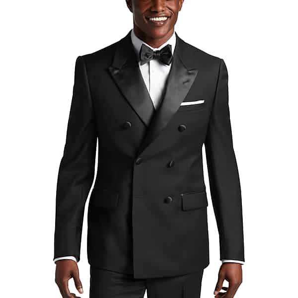Calvin Klein Men's Slim Fit Wool Double-Breasted Peak Lapel Tuxedo Jacket Formal - Size: 44 Regular TMW3XV044210
