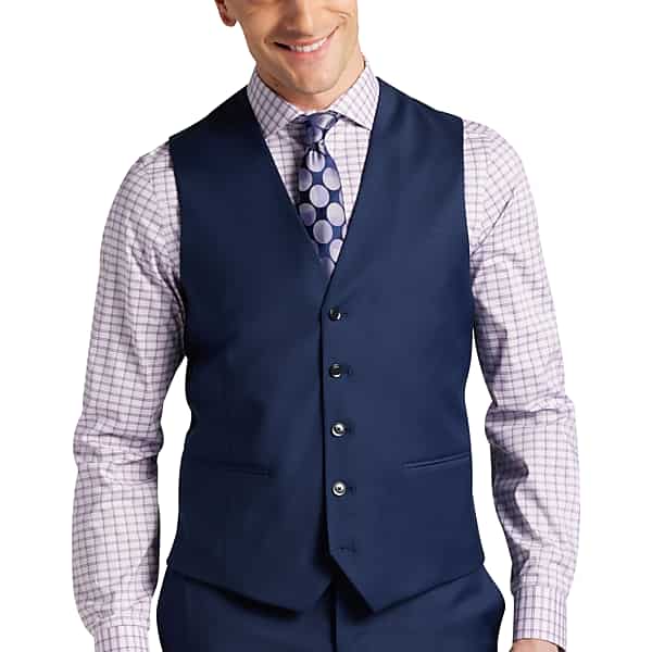 JOE Joseph Abboud Big & Tall Slim Fit Men's Suit Separates Vest Blue/Postman - Size: 5XLT