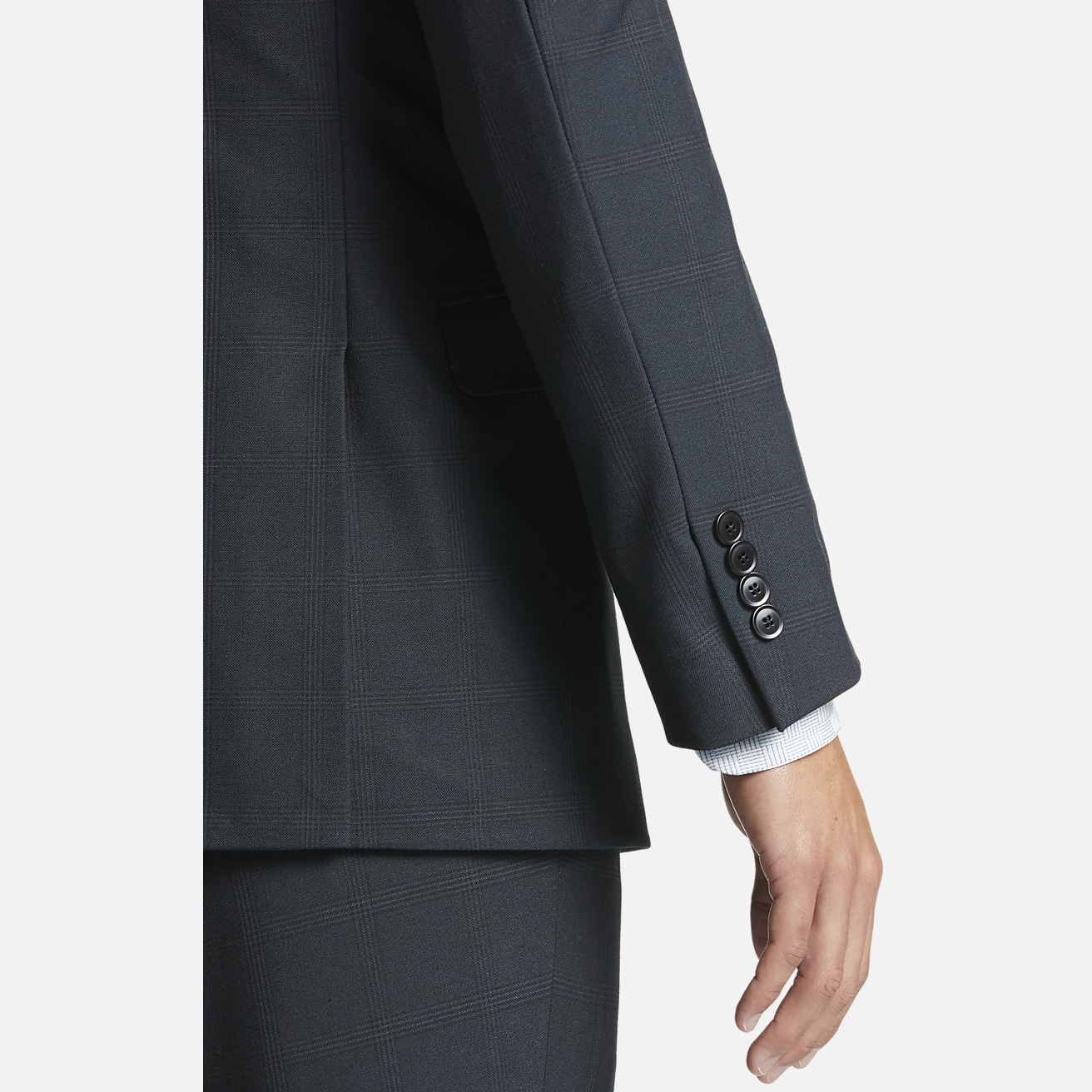 Mens Blazer Plaid Wool Suit Coats Lapel Long Sleeve Button Suit Business  Casual and Formal Suit Jacket