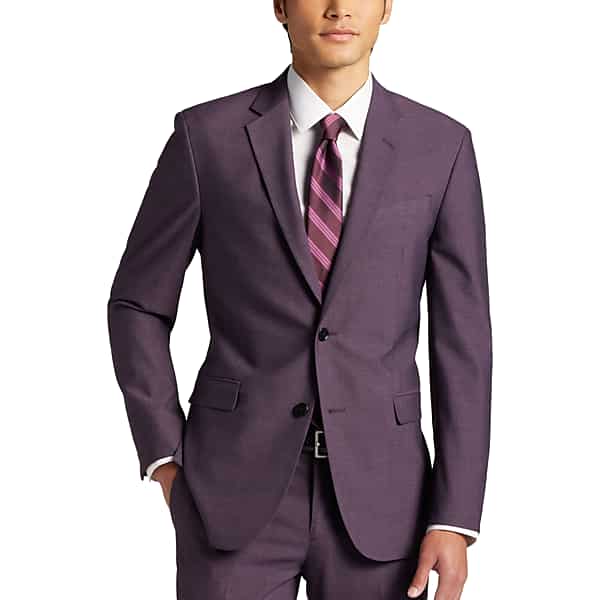 Egara Skinny Fit Men's Suit Separates Jacket Purple - Size: 46 Long