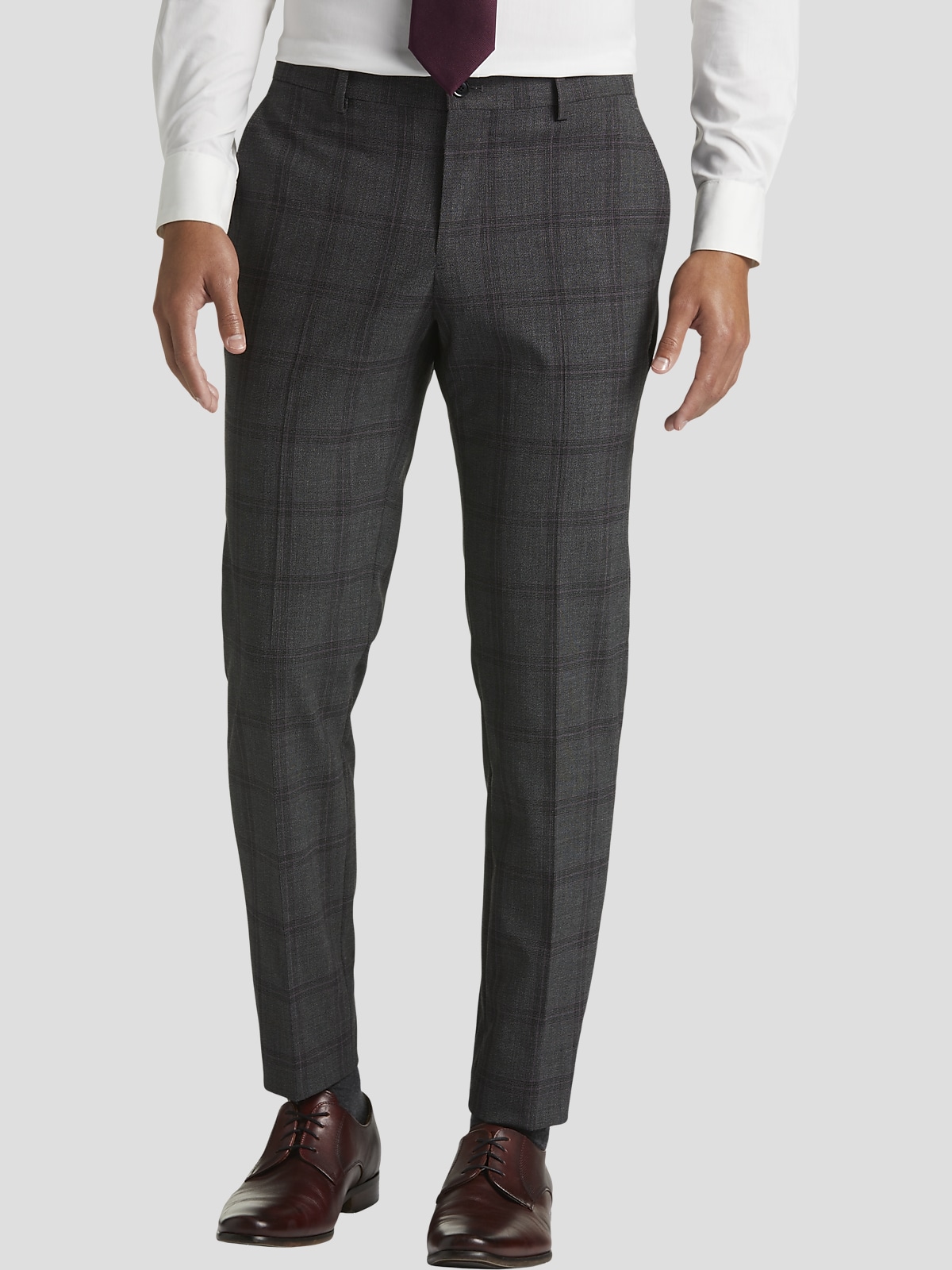 Gray plaid pants on sale