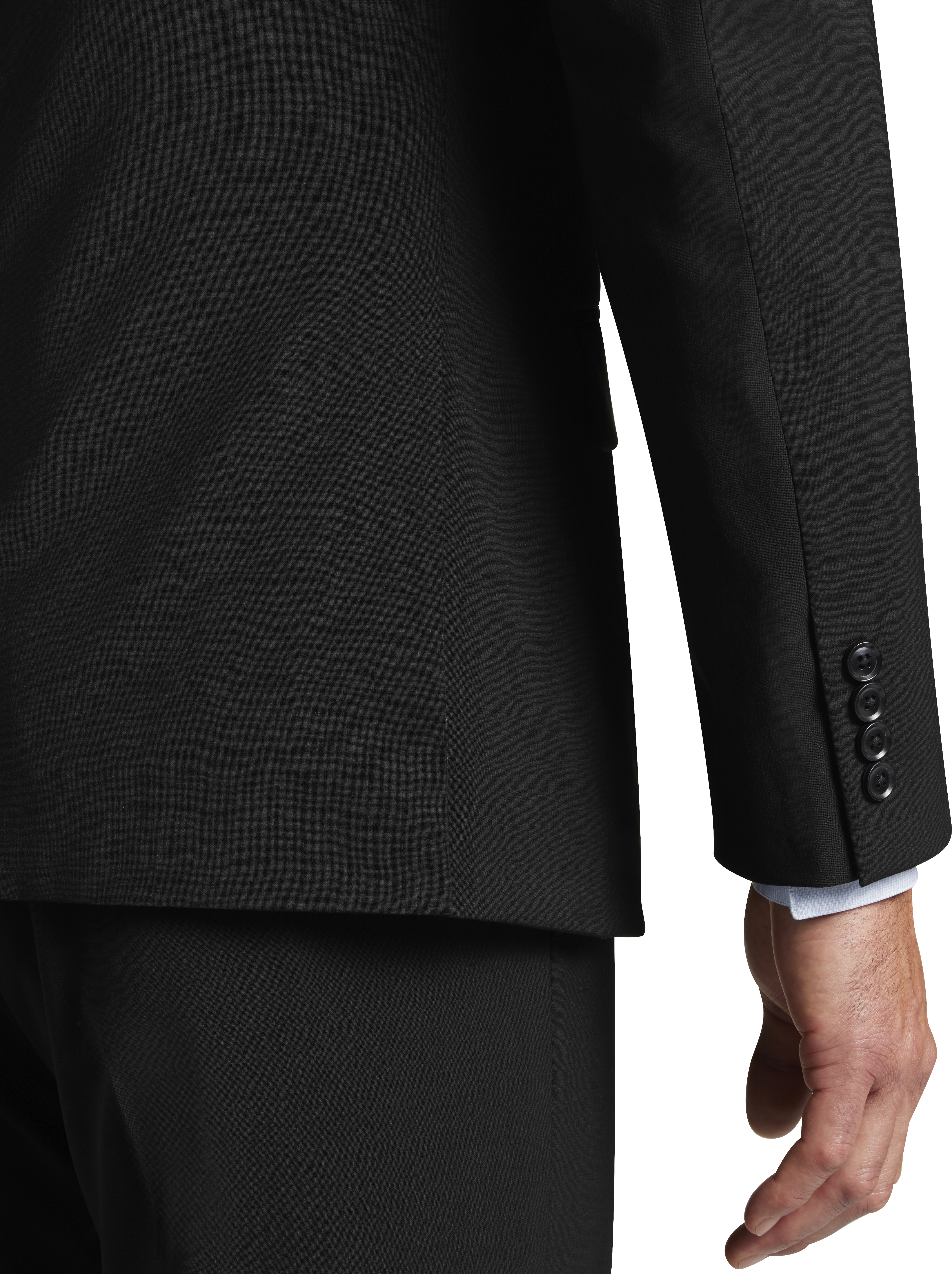 Calvin klein solid wool black slim x fit suit top