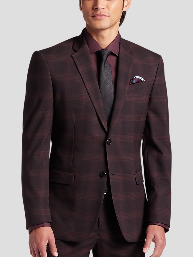 Burgundy vest men's wearhouse cheap
