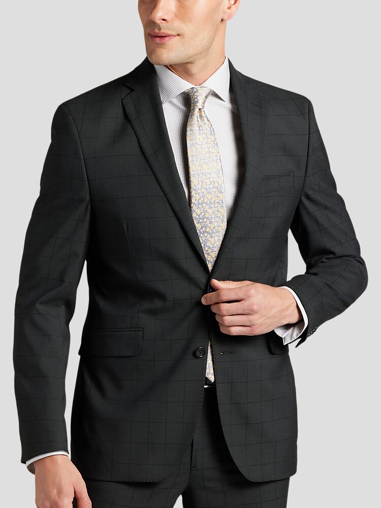 Traveler Collection Tailored Fit Windowpane Suit CLEARANCE - All Clearance