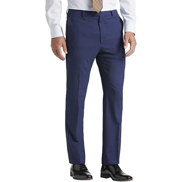 Pronto Uomo Men's Modern Fit Plaid Suit Separates Pants Bright Blue Plaid - Size: 36W x 34L - Only Available at Men's Wearhouse