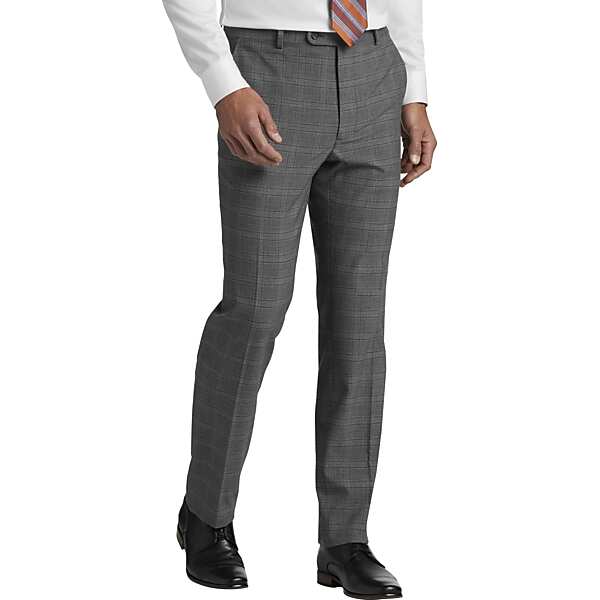 Pronto Uomo Men's Modern Fit Suit Separates Pants Gray Plaid - Size: 36W x 30L - Only Available at Men's Wearhouse