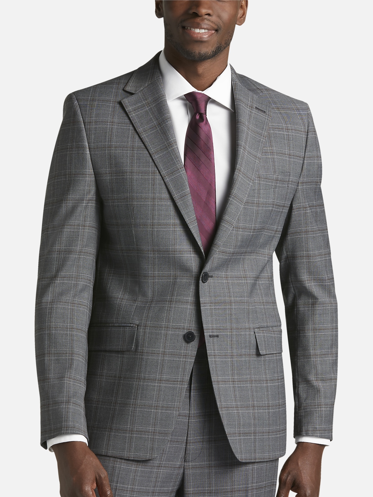 Michael Strahan Classic Fit Suit Separates Coat Plaid All Clothing 