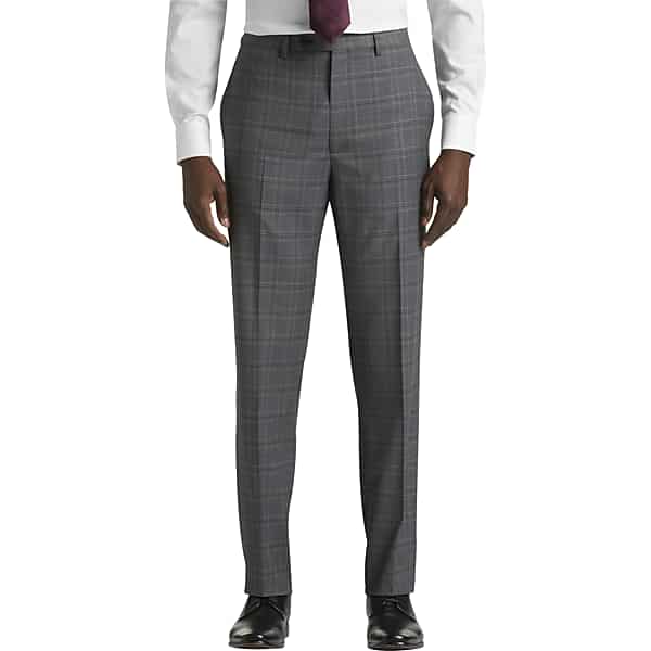 Collection by Michael Strahan Men's Michael Strahan Classic Fit Wool Blend Suit Pants Grey Plaid - Size 40W x 32L TMW3Y2040T64