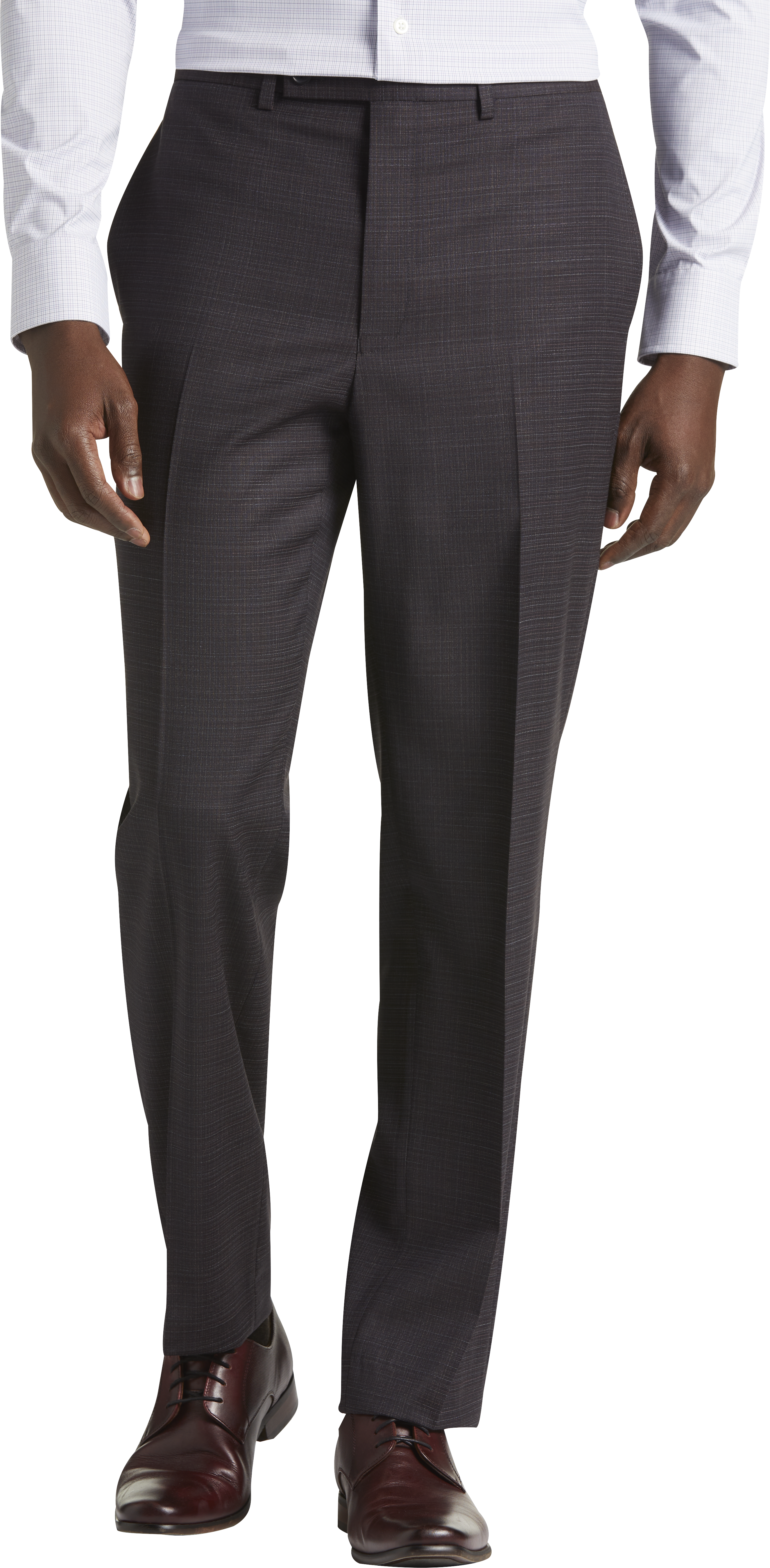 Sir Gregory Men's 100% Wool Fitted Flat Front Tuxedo Pants