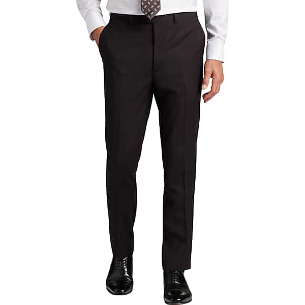 Calvin Klein Slim Fit Tic Men's Suit Separates Pants Burgundy Tic - Size: 40W x 30L
