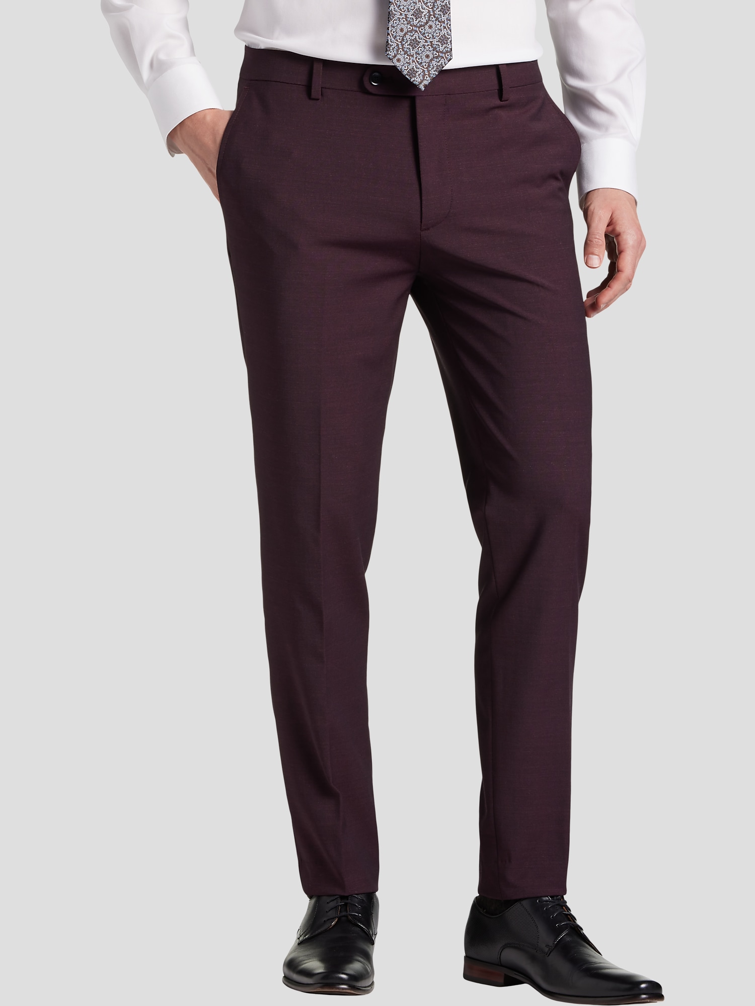 JOE Joseph Abboud Slim Fit Wool Blend Suit Pants (Burgundy)