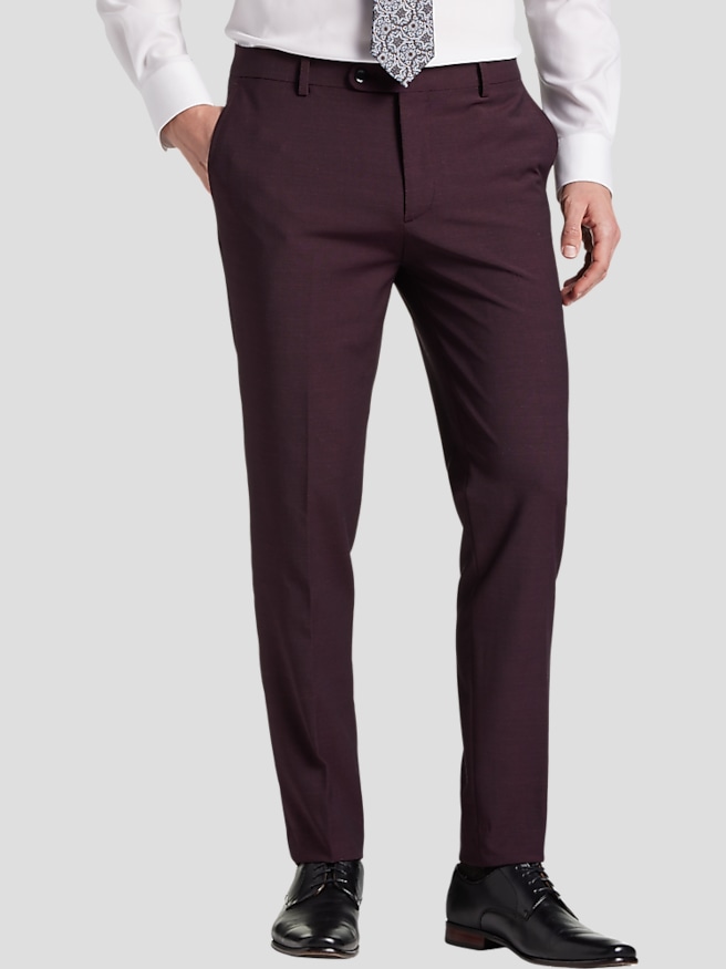 JOE Joseph Abboud Slim Fit Wool Blend Men's Suit Pants , Burgundy