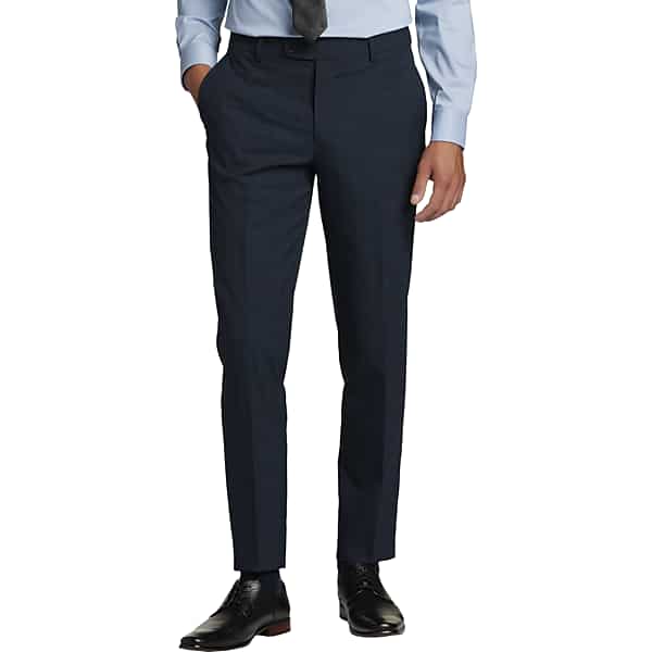 Wilke-Rodriguez Men's Suit Separates Slim Fit Pants Teal Plaid - Size: 30W x 32L