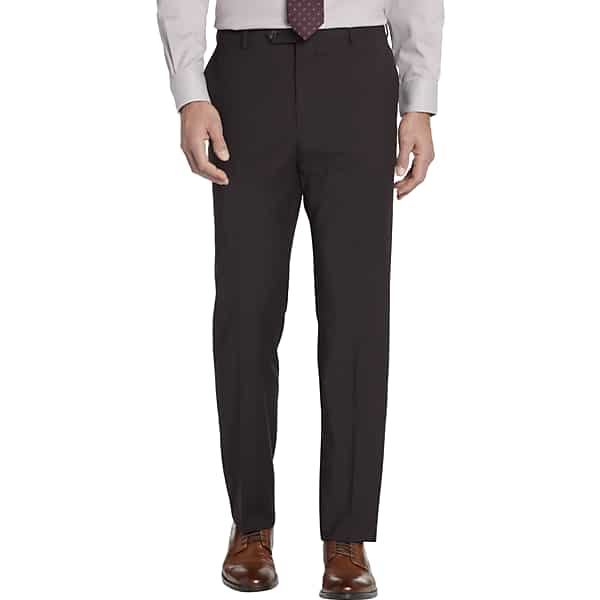 Awearness Kenneth Cole Modern Fit Wool Blend Men's Suit Pants Burgundy Tic - Size: 40W x 34L TMW3Y3J40F06