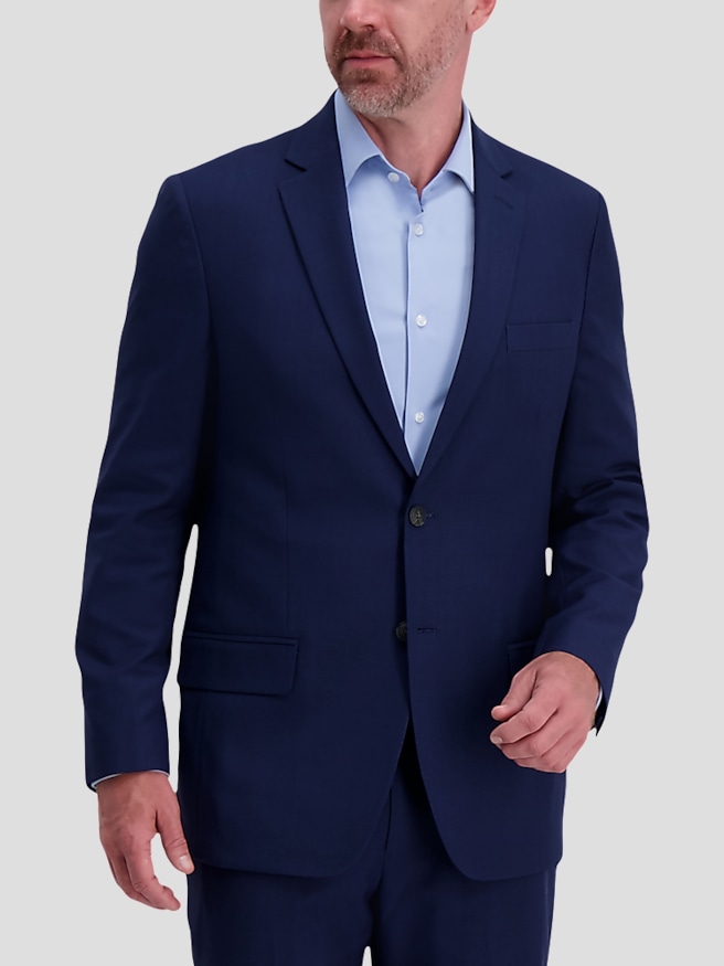 Haggar Men's Smart Wash® Repreve® Classic Fit Suit Jacket , Navy Solid / Blue