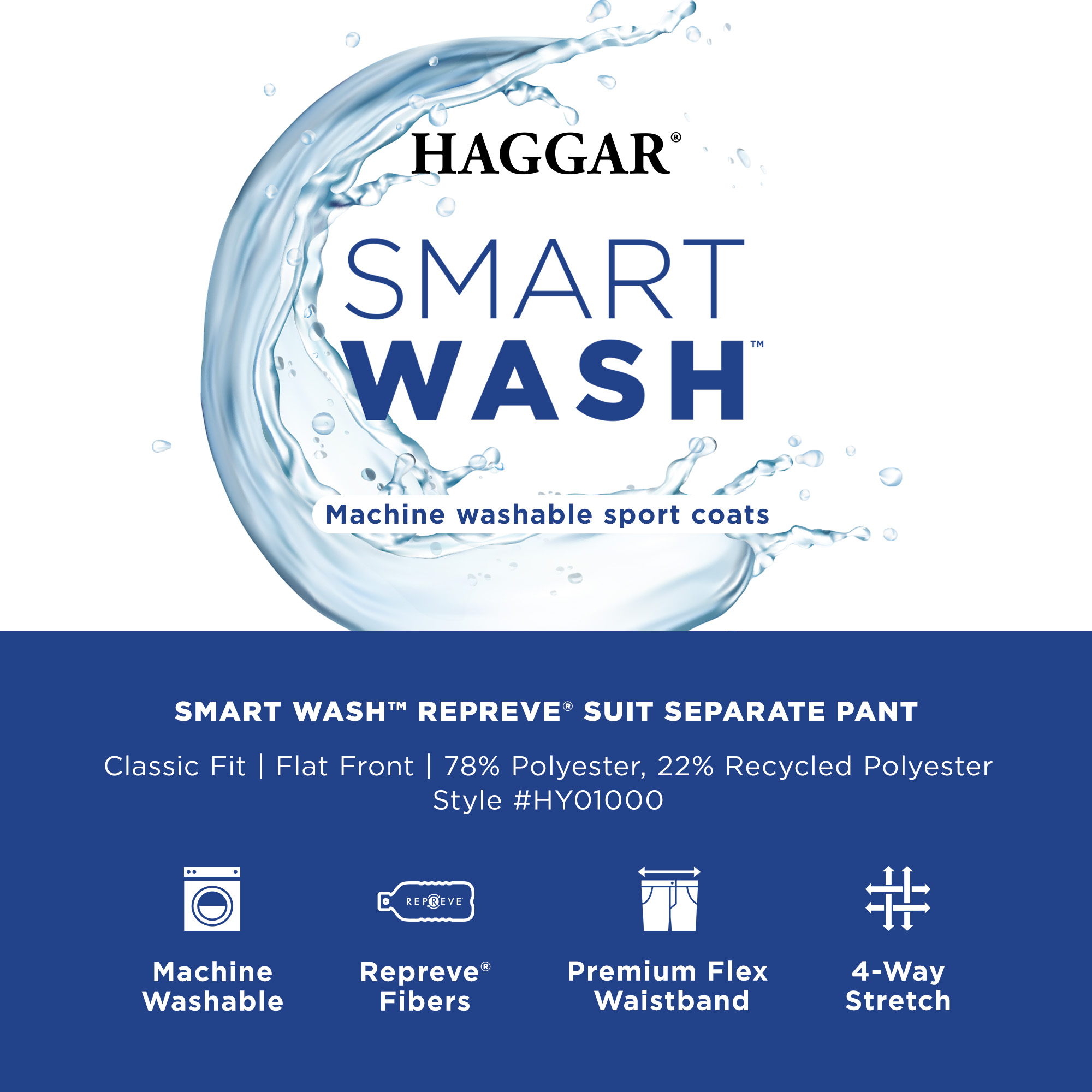 Smart Wash® Repreve® Classic Fit Suit Pant