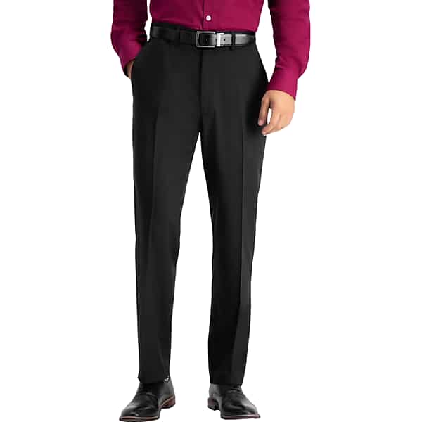 Haggar Men's Travel Performance Tailored Fit Suit Pant Black Solid - Size: 36W x 34L