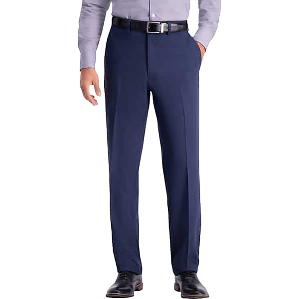 Haggar Men's Travel Performance Tailored Fit Suit Pants Blue Tic - Size: 34W x 30L