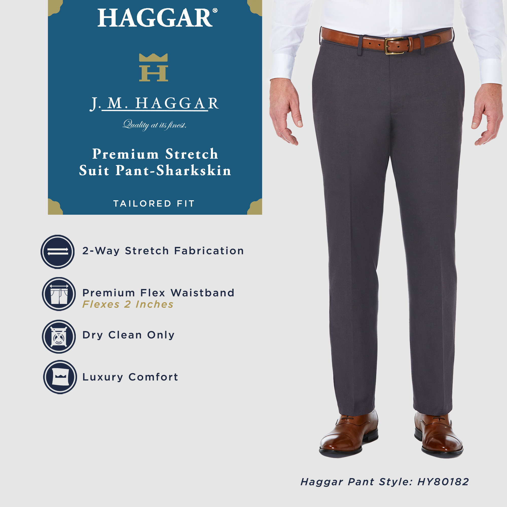 J.M. Haggar™ Premium Stretch Straight Fit Flat Front Suit Pant