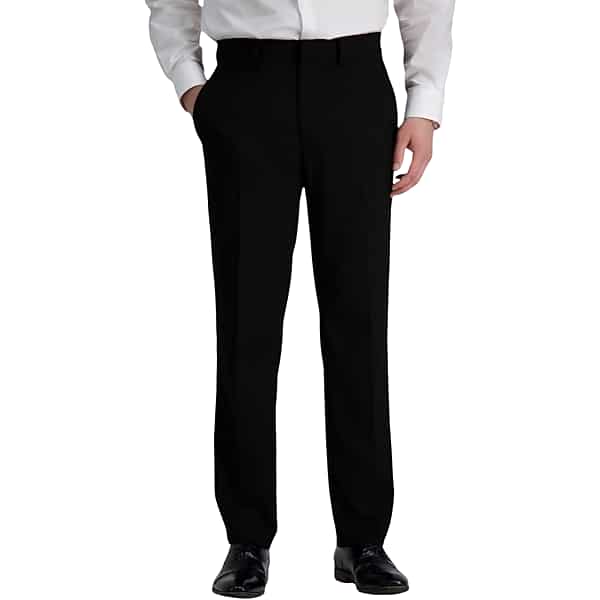Haggar Men's J.M. ™ Premium Stretch Straight Fit Flat Front Suit Pant Black Solid - Size: 38W x 32L