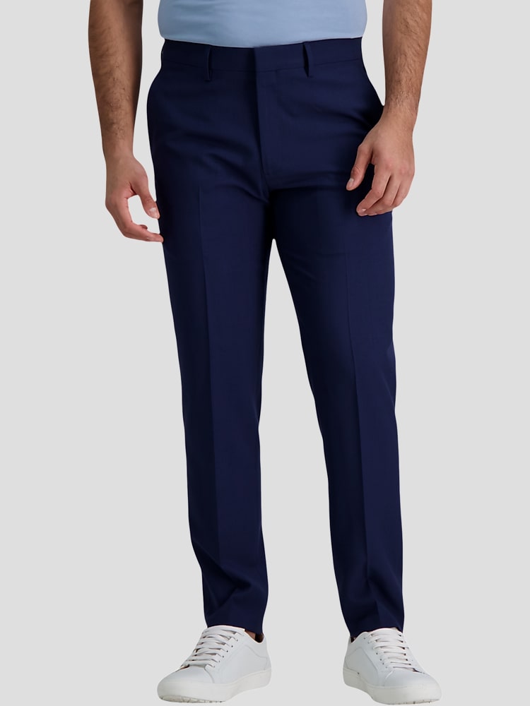 haggar dress pants slim fit Haggar Wrinkle Free Performance Khaki Pants, Flat Front in Black