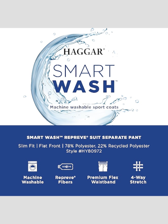 Haggar Smart Wash&reg; Repreve&reg; Slim Fit Flat Front Suit Pant