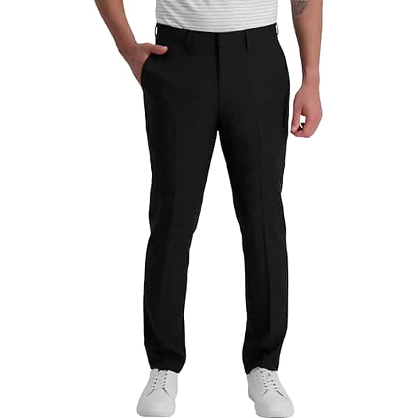 Haggar Men's Smart Wash® Repreve® Slim Fit Flat Front Suit Pants Black Solid - Size: 36W x 29L
