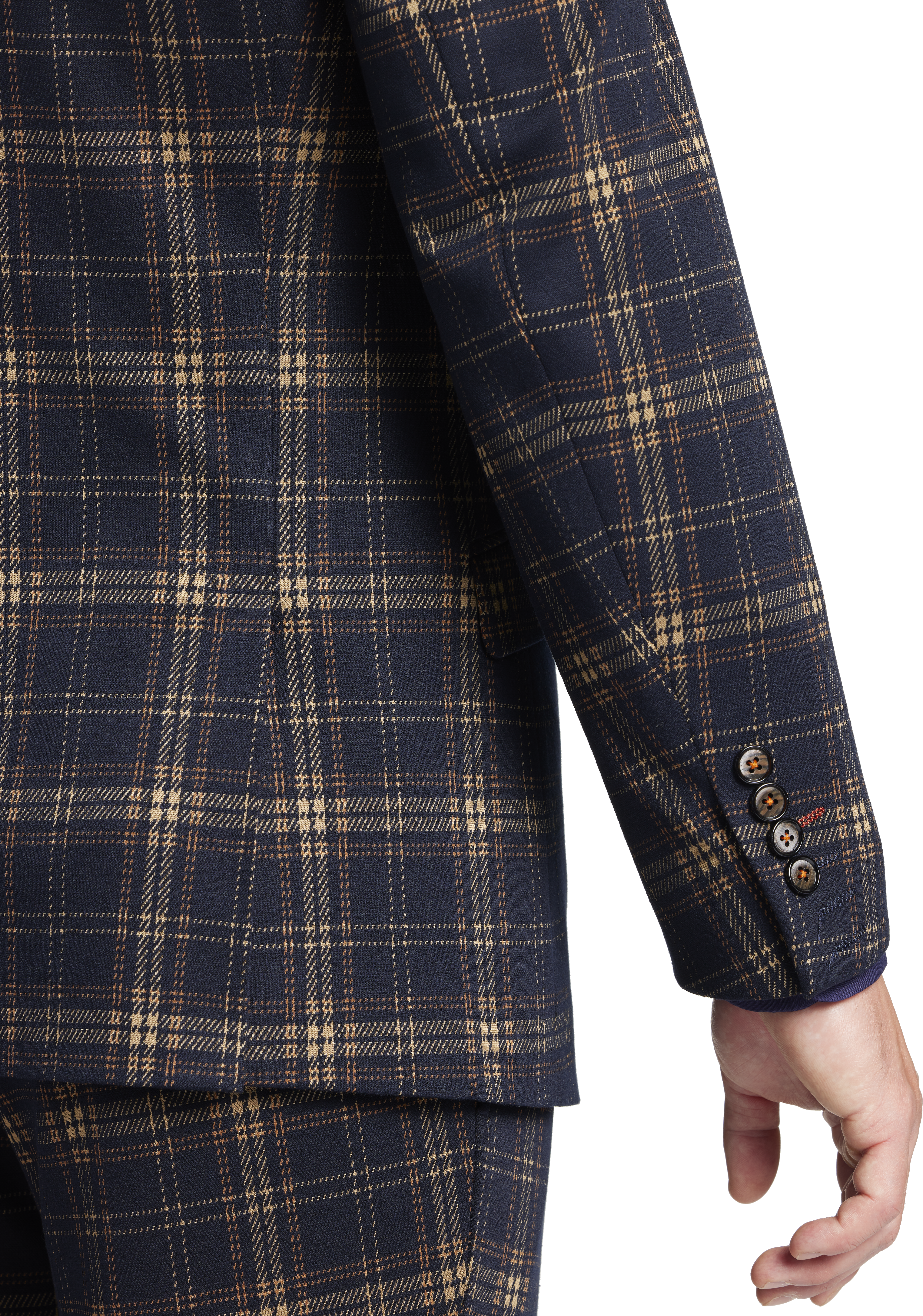 Slim Fit Plaid Peak Lapel Suit Separates Jacket