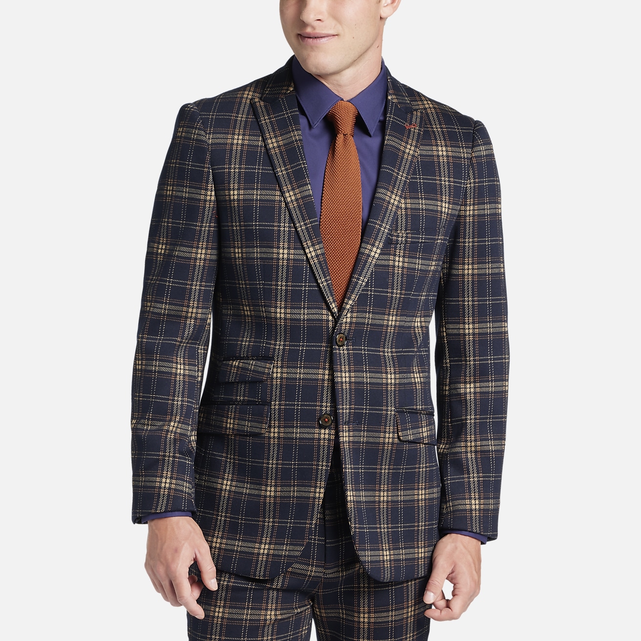 Paisley & Gray Slim Fit Plaid Peak Lapel Suit Separates Jacket