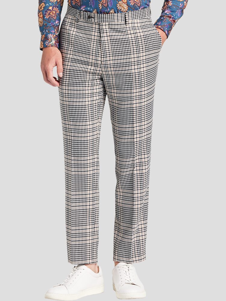 Houndstooth plaid pants top