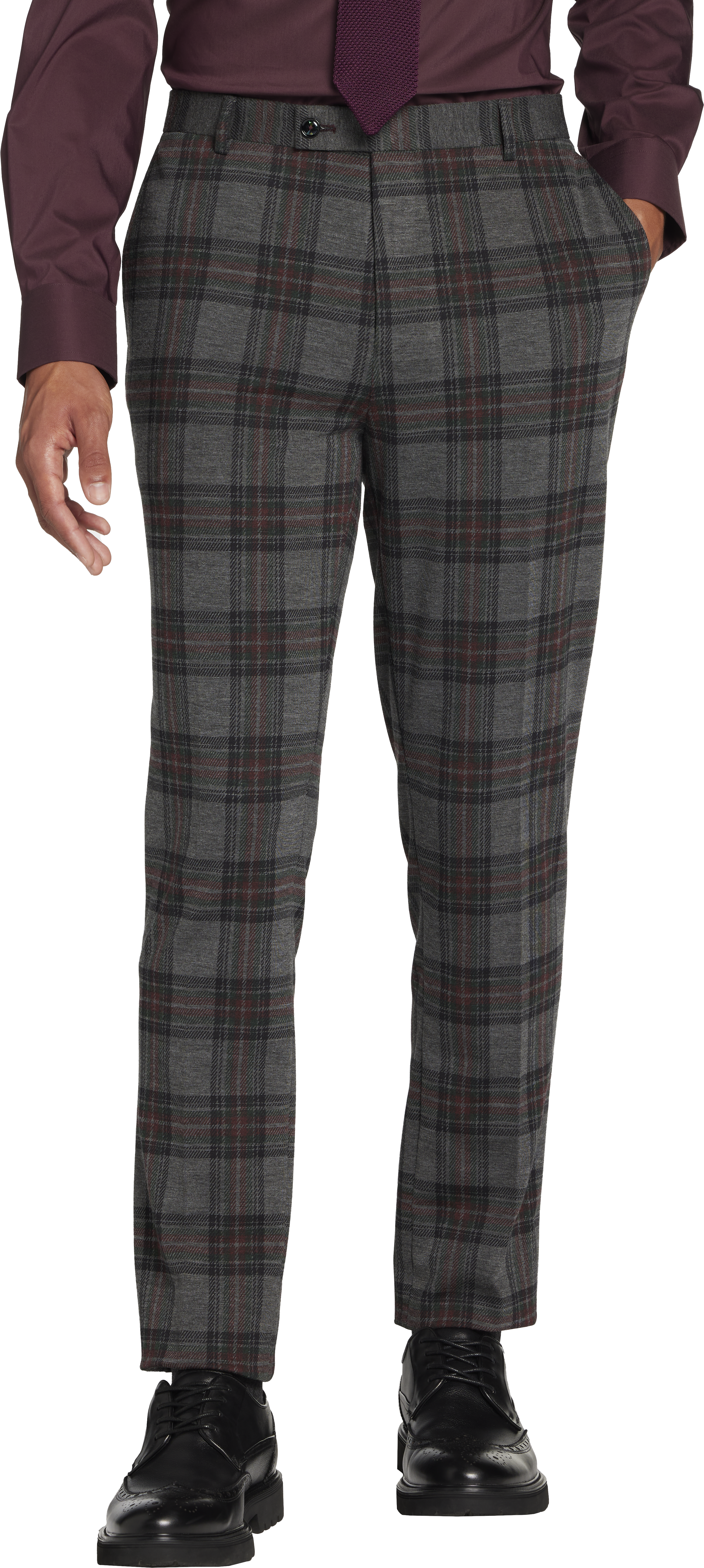 Slim Fit Tartan Plaid Suit Separates Pants
