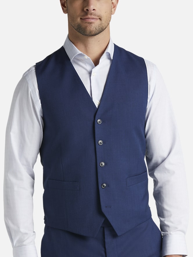 Pronto Uomo Modern Fit Suit Separates Vest, Blue | All Clothing| Men's ...