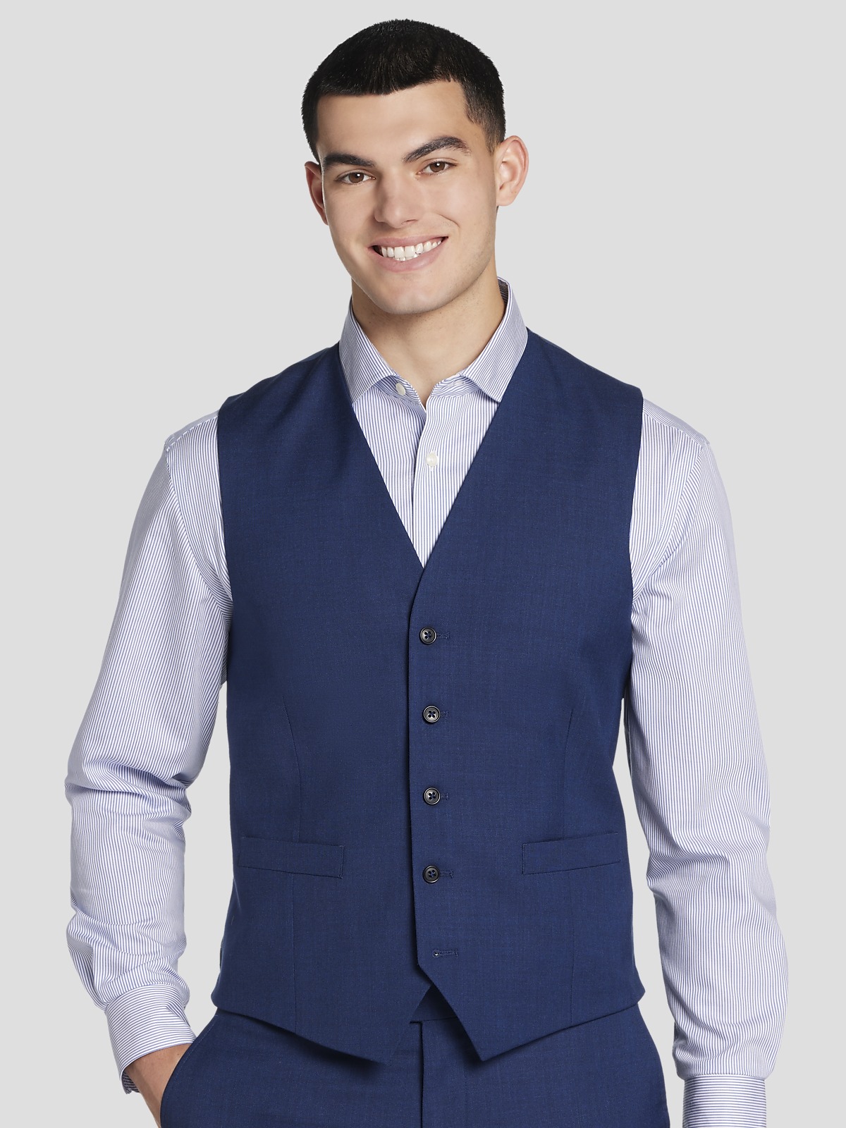 Pronto Uomo Modern Fit Suit Separates Vest, Blue | All Sale| Men's ...