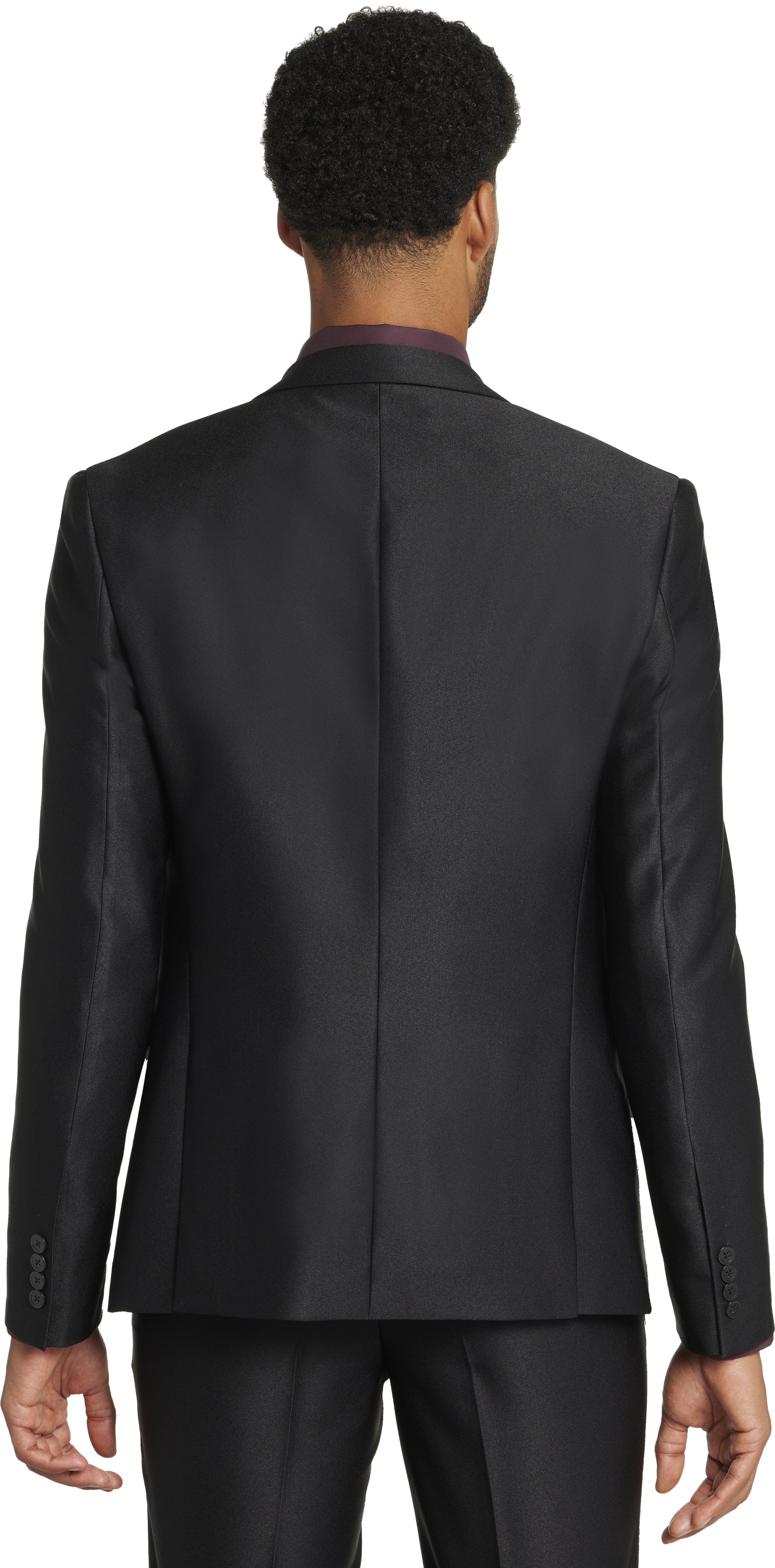 Skinny Fit Peak Lapel Shiny Suit Jacket