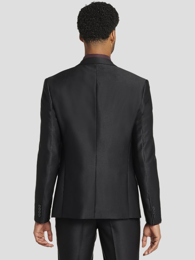 Egara Skinny Fit Peak Lapel Shiny Suit Jacket