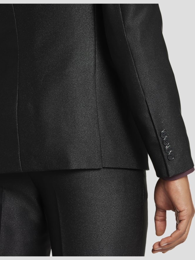Egara Skinny Fit Peak Lapel Shiny Suit Jacket