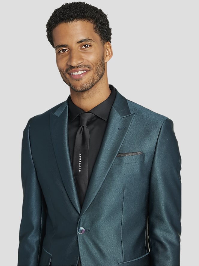 Egara Skinny Fit Peak Lapel Shiny Suit Jacket | Suit Jackets