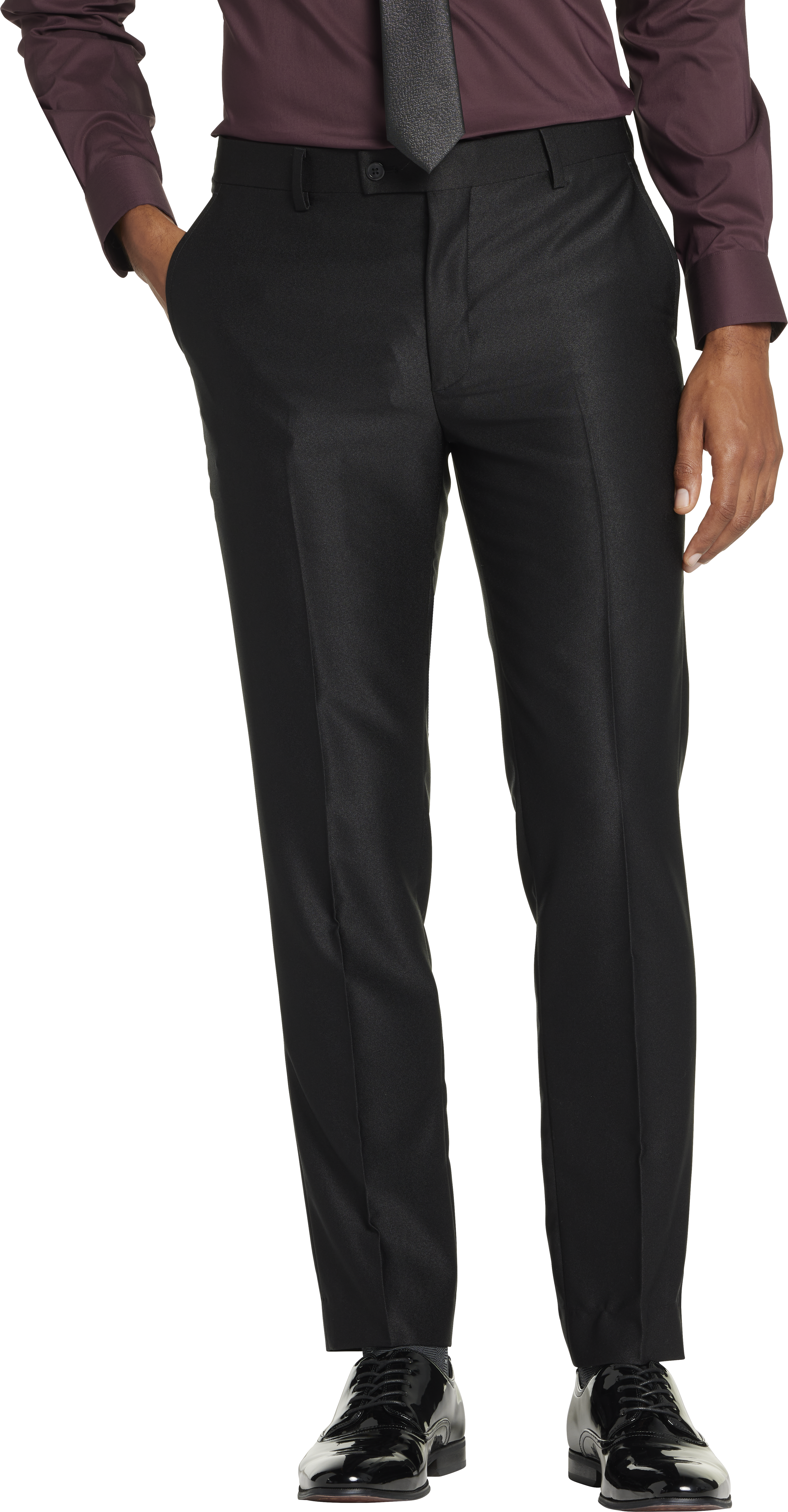 Skinny Fit Shiny Suit Pants