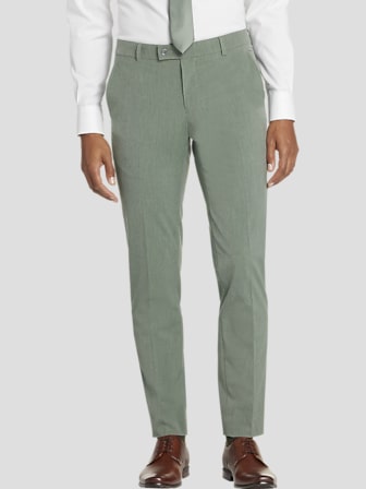 Slim Fit Linen Blend Stripe Suit Pants
