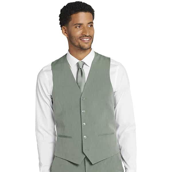 Egara Skinny Fit Men's Suit Separates Vest Grass - Size: Small