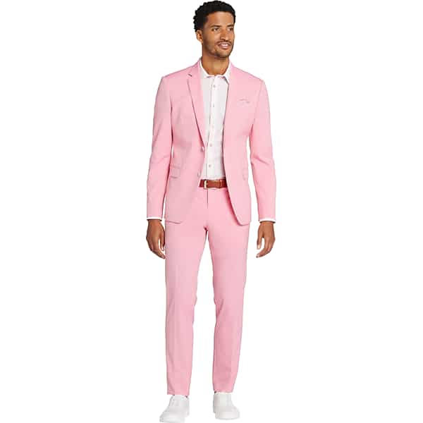 Egara Big & Tall Modern Fit Notch Lapel Men's Suit Separates Jacket Watermelon - Size: 50 Long
